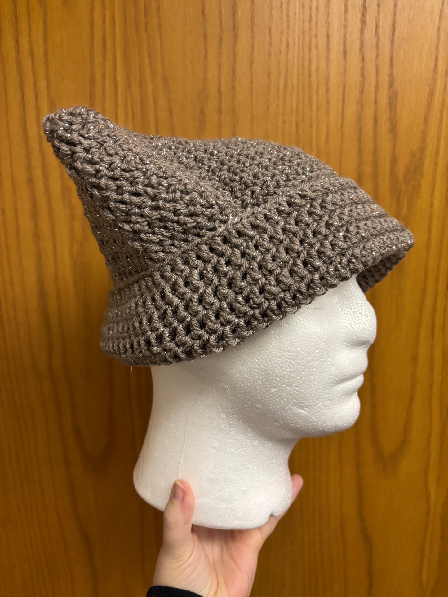 Taupe Splash Cat Ear Beanie