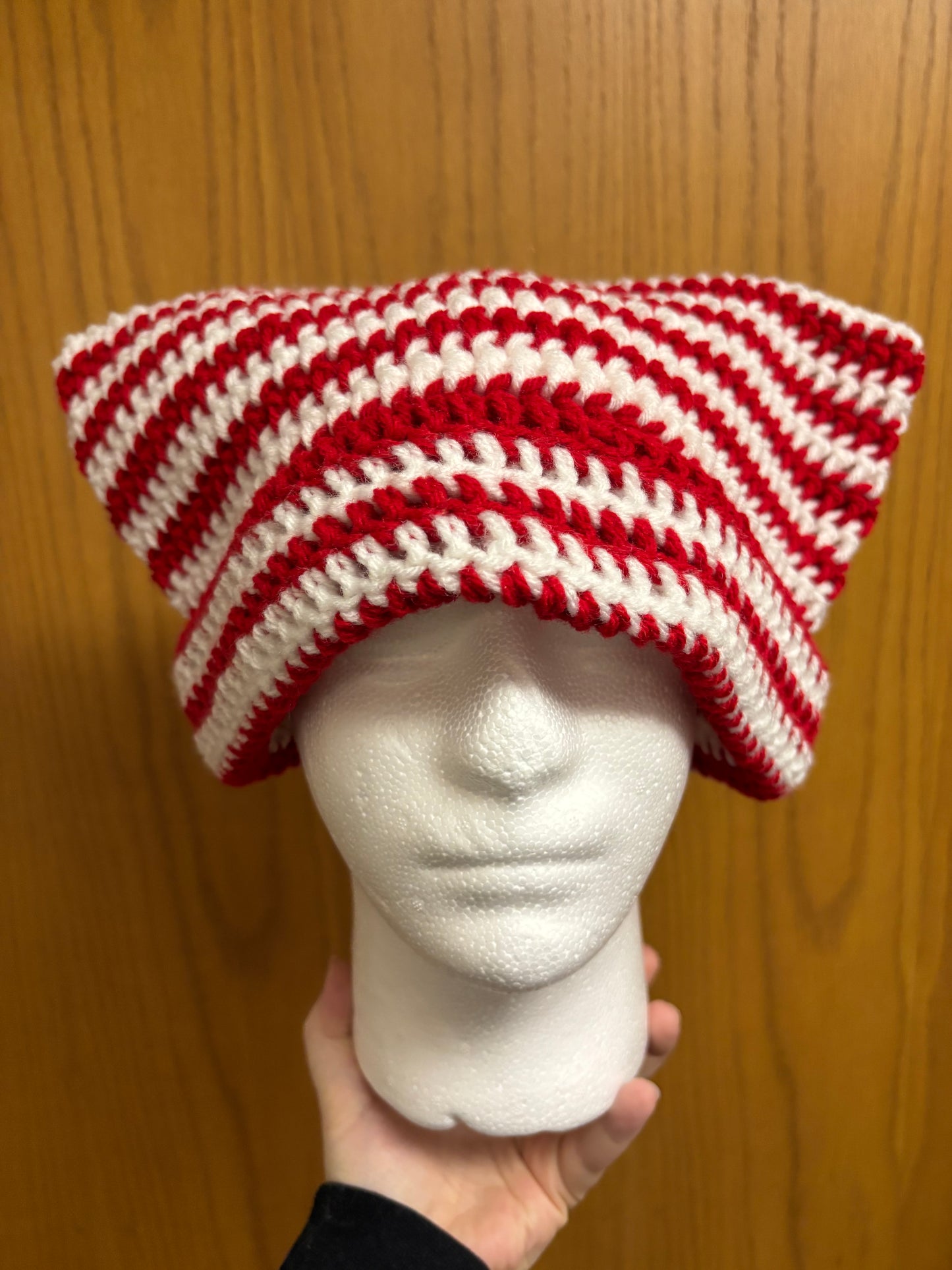 Red & White Cat Beanie