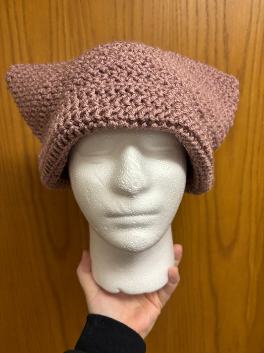 Rose Fume Cat Ear Beanie