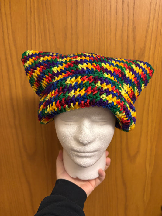 Rainbow Cat Ear Beanie