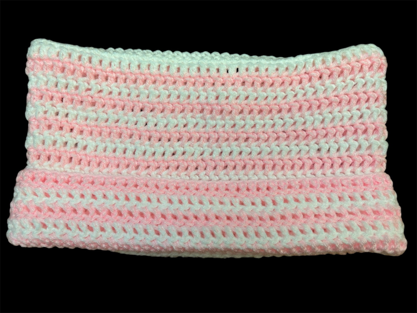 White & Baby Pink Cat Beanie